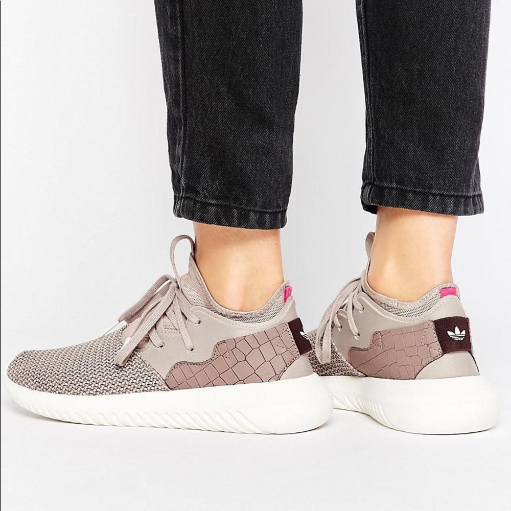 Adidas dusky purple tubular entrap trainers